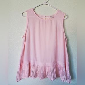 Merona Pink Sleeveless Top with Pleated Details, size XL